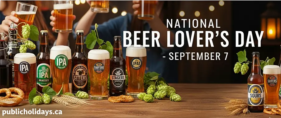 Glasses of beer on a wooden table for National Beer Lover's Day