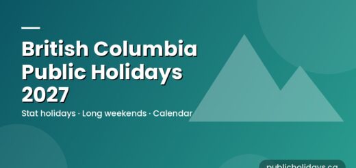 British Columbia Public Holidays 2027