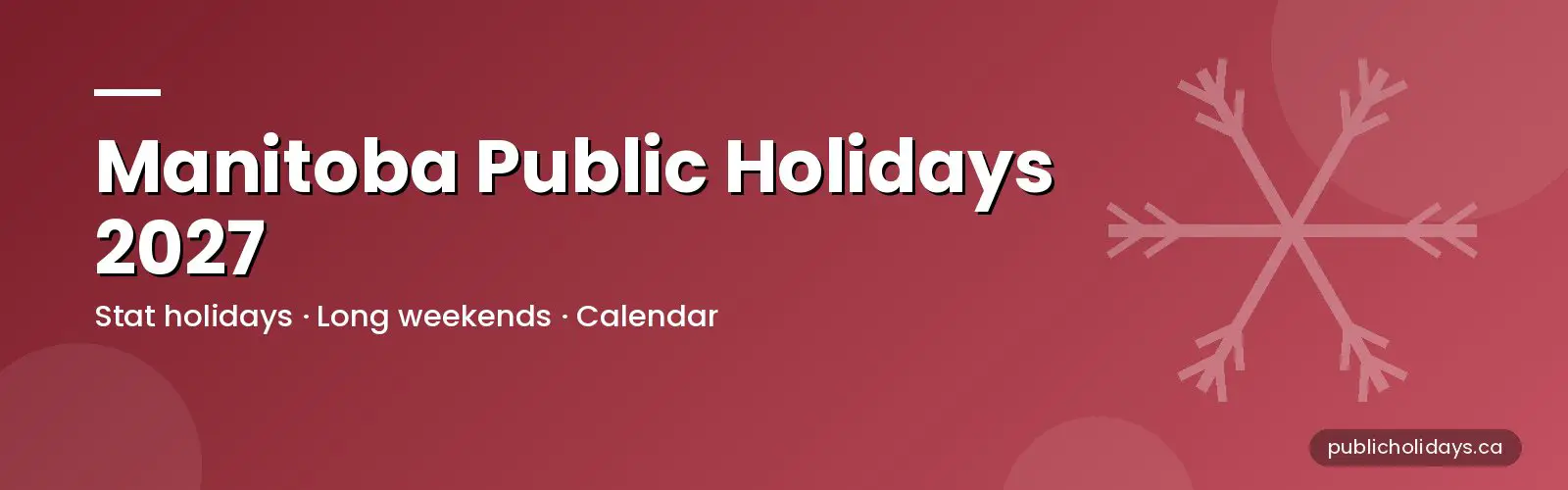 Manitoba Public Holidays 2027 banner