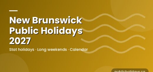 New Brunswick Public Holidays 2027