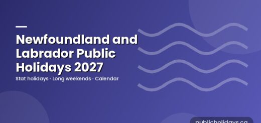 Newfoundland and Labrador Public Holidays 2027