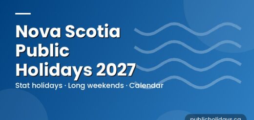 Nova Scotia Public Holidays 2027