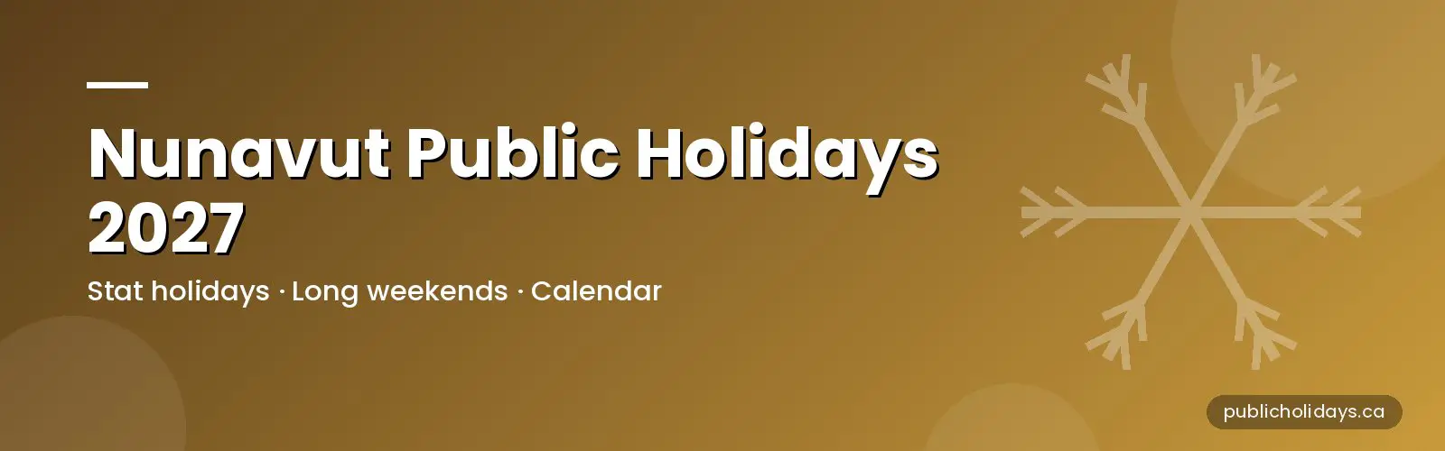 Nunavut Public Holidays 2027 banner