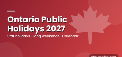Ontario Public Holidays 2027