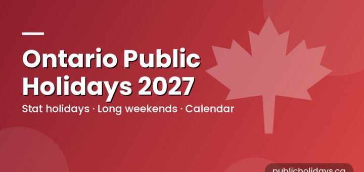 Ontario Public Holidays 2027