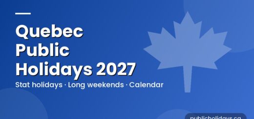 Quebec Public Holidays 2027